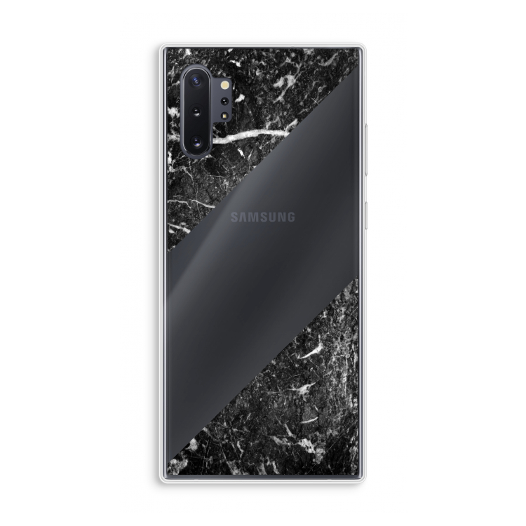 Zwart marmer: Samsung Galaxy Note 10 Plus Transparant Hoesje