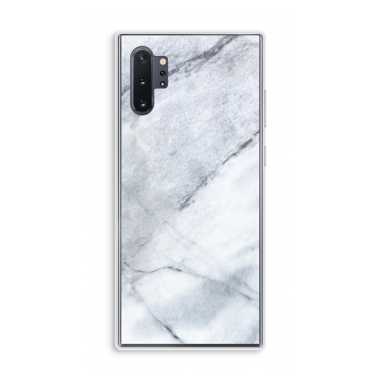Witte marmer: Samsung Galaxy Note 10 Plus Transparant Hoesje