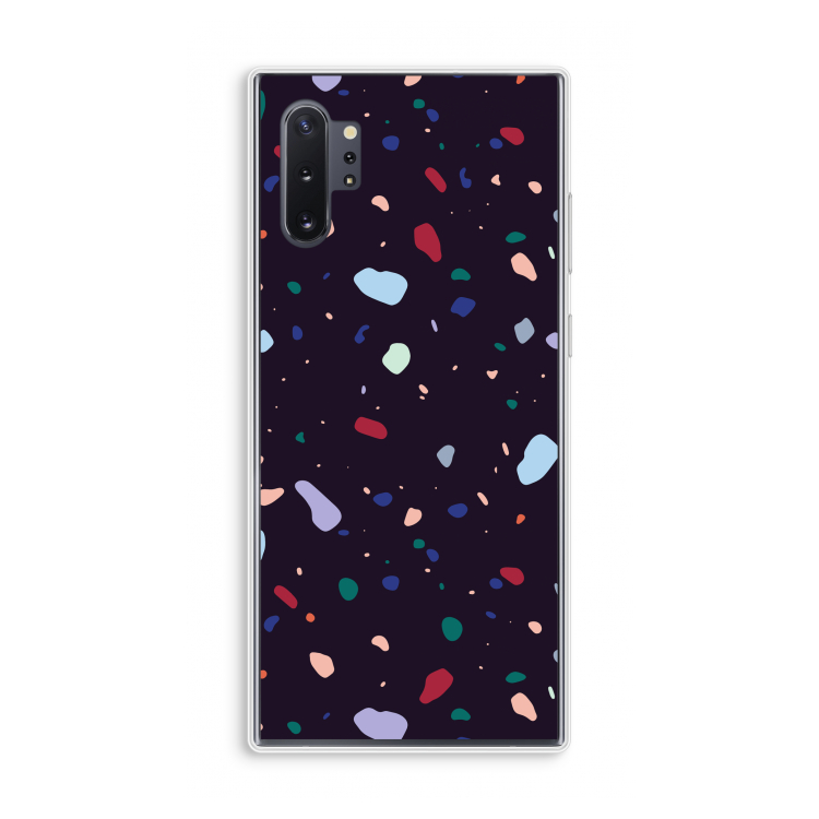 Dark Rounded Terrazzo: Samsung Galaxy Note 10 Plus Transparant Hoesje