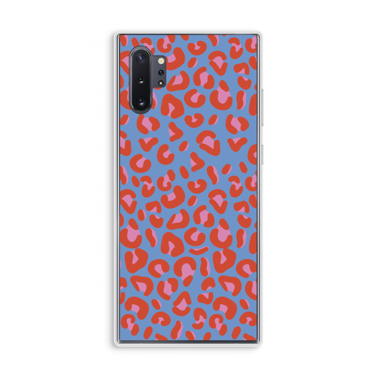 Leopard blue: Samsung Galaxy Note 10 Plus Transparant Hoesje