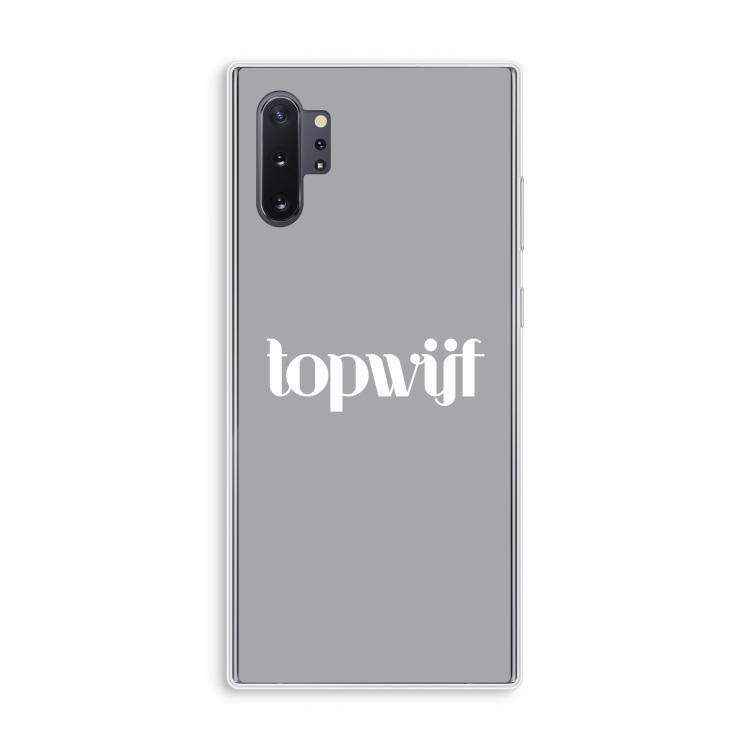 Topwijf Grijs Wit: Samsung Galaxy Note 10 Plus Transparant Hoesje