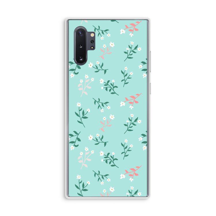 Small white flowers: Samsung Galaxy Note 10 Plus Transparant Hoesje
