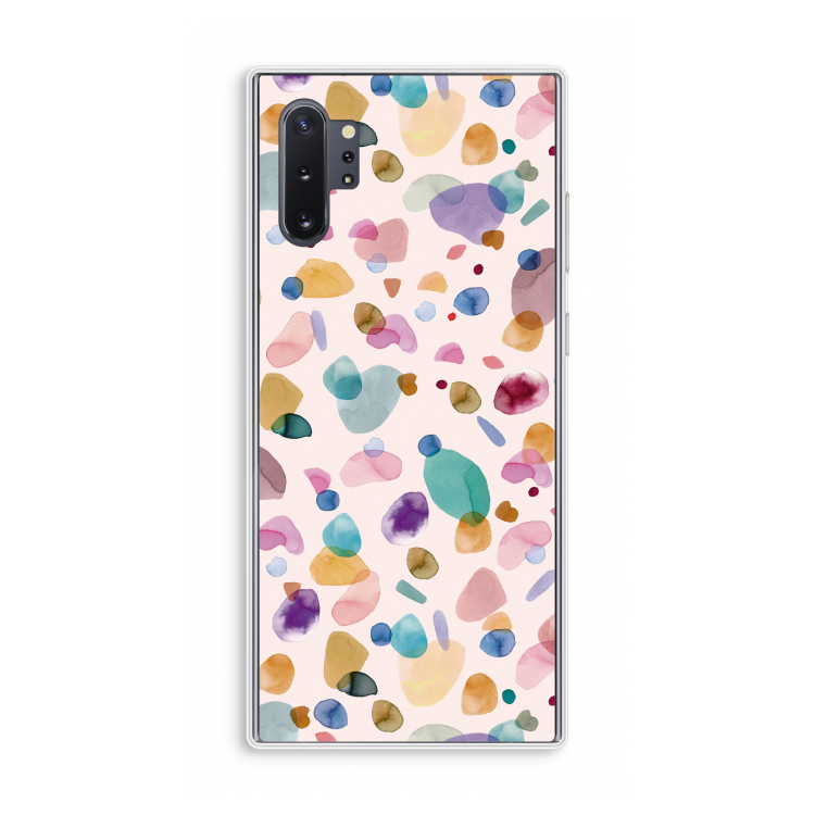 Terrazzo Memphis Pink: Samsung Galaxy Note 10 Plus Transparant Hoesje