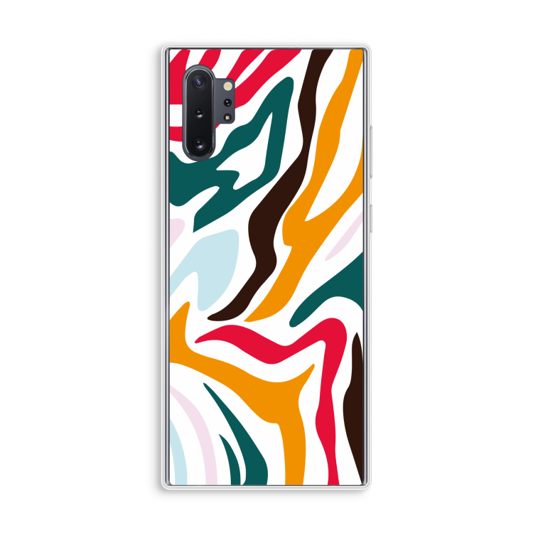 Colored Zebra: Samsung Galaxy Note 10 Plus Transparant Hoesje