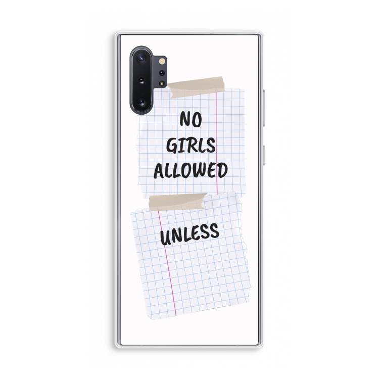 No Girls Allowed Unless: Samsung Galaxy Note 10 Plus Transparant Hoesje
