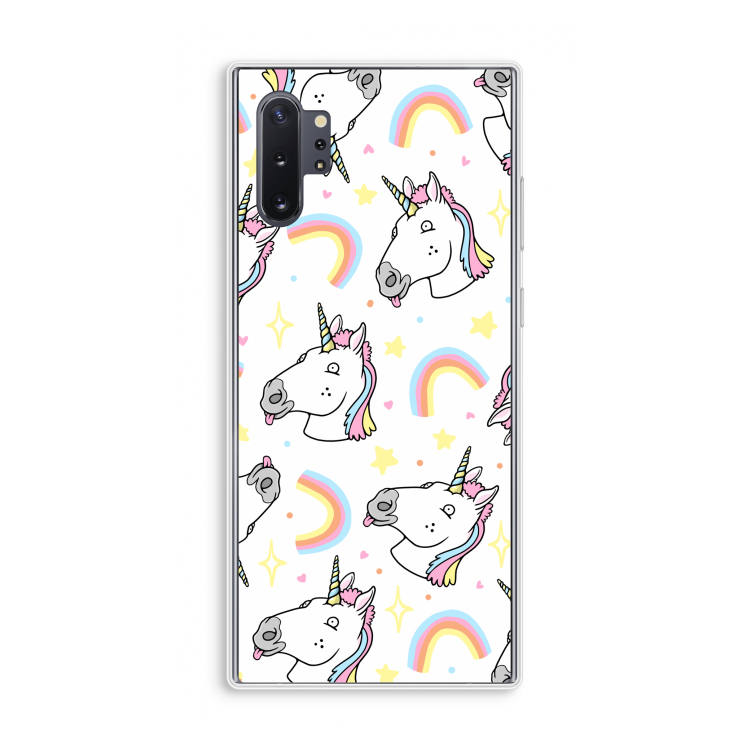 Rainbow Unicorn: Samsung Galaxy Note 10 Plus Transparant Hoesje