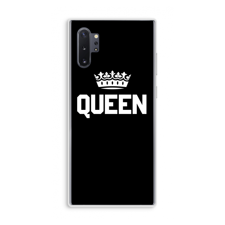 Queen zwart: Samsung Galaxy Note 10 Plus Transparant Hoesje