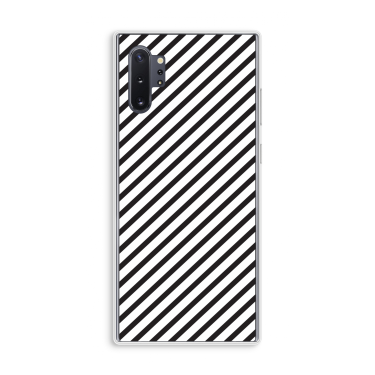 Strepen zwart-wit: Samsung Galaxy Note 10 Plus Transparant Hoesje