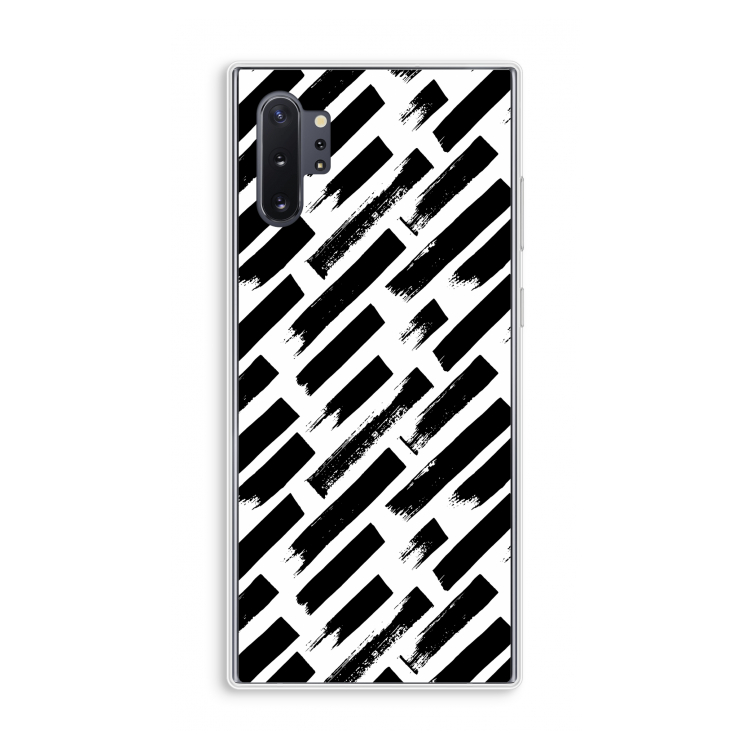 Zwarte vegen: Samsung Galaxy Note 10 Plus Transparant Hoesje