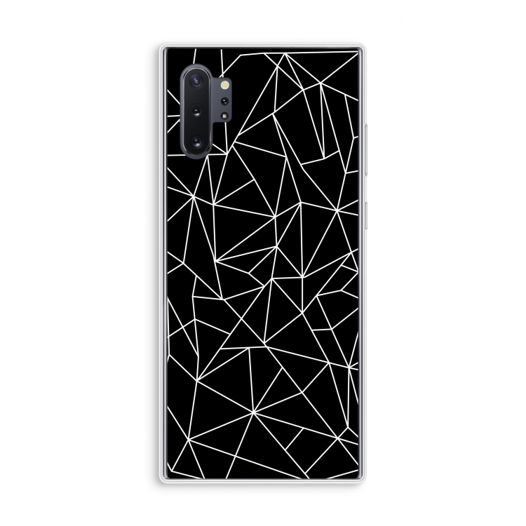 Geometrische lijnen wit: Samsung Galaxy Note 10 Plus Transparant Hoesje