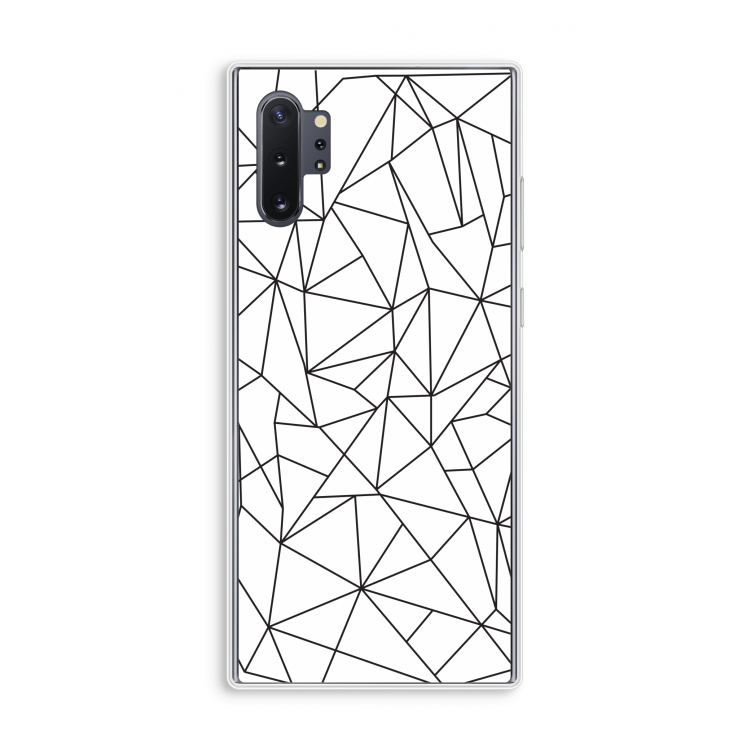 Geometrische lijnen zwart: Samsung Galaxy Note 10 Plus Transparant Hoesje