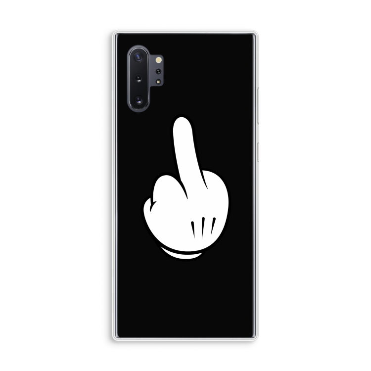 Middle finger black: Samsung Galaxy Note 10 Plus Transparant Hoesje