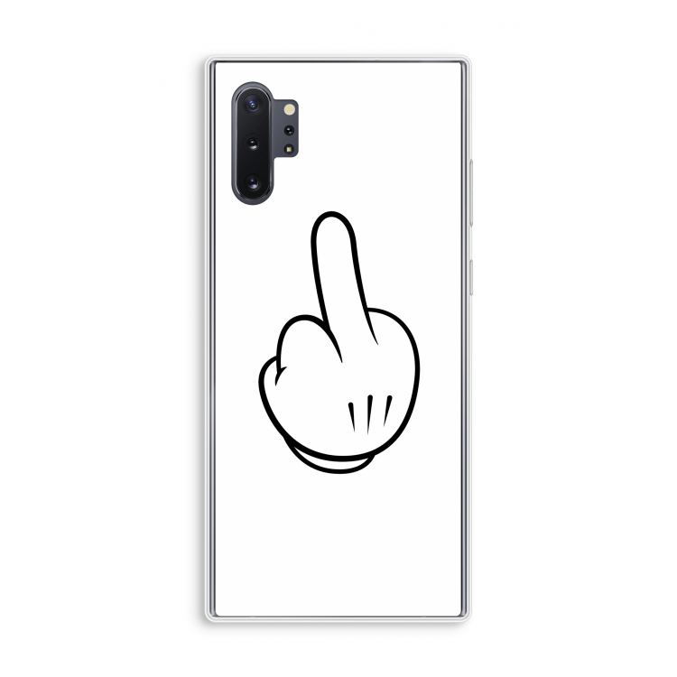 Middle finger white: Samsung Galaxy Note 10 Plus Transparant Hoesje