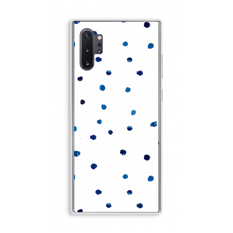 Blauwe stippen: Samsung Galaxy Note 10 Plus Transparant Hoesje