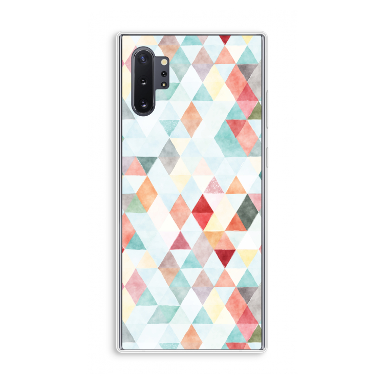 Gekleurde driehoekjes pastel: Samsung Galaxy Note 10 Plus Transparant Hoesje