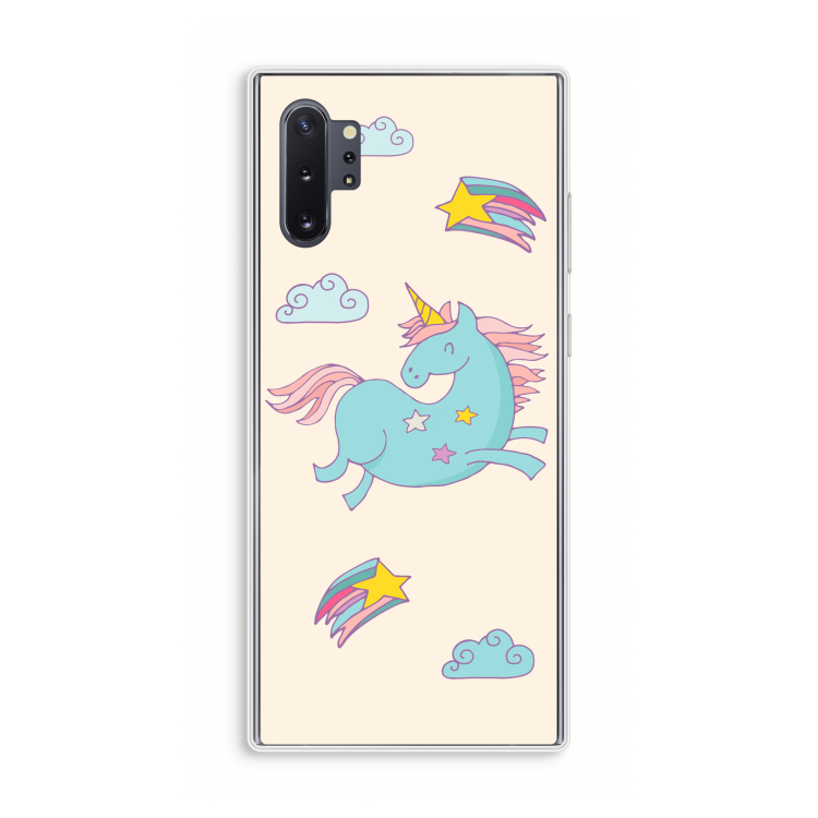 Vliegende eenhoorn: Samsung Galaxy Note 10 Plus Transparant Hoesje