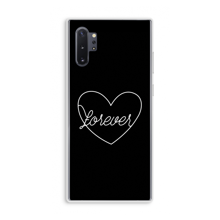 Forever heart black: Samsung Galaxy Note 10 Plus Transparant Hoesje