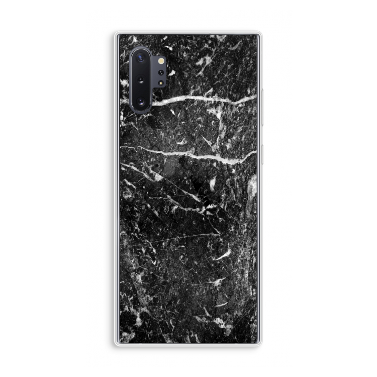 Zwart marmer: Samsung Galaxy Note 10 Plus Transparant Hoesje