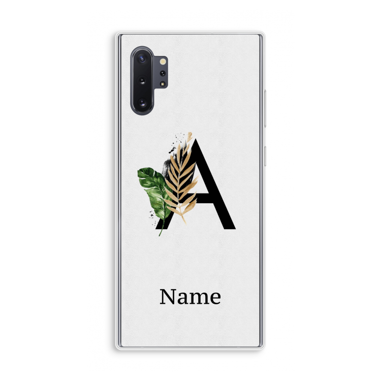 Charcoal Flora: Samsung Galaxy Note 10 Plus Transparant Hoesje
