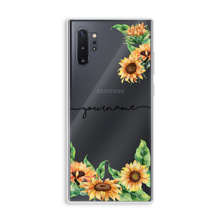 Zonnebloemen: Samsung Galaxy Note 10 Plus Transparant Hoesje