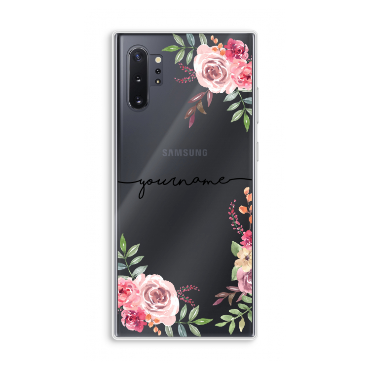 Rozen: Samsung Galaxy Note 10 Plus Transparant Hoesje