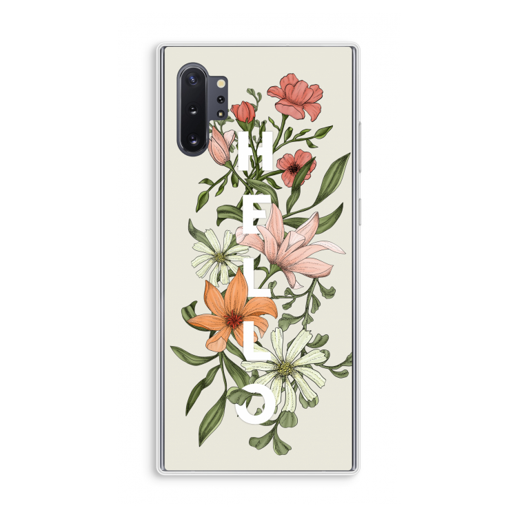 Hello bloemen: Samsung Galaxy Note 10 Plus Transparant Hoesje