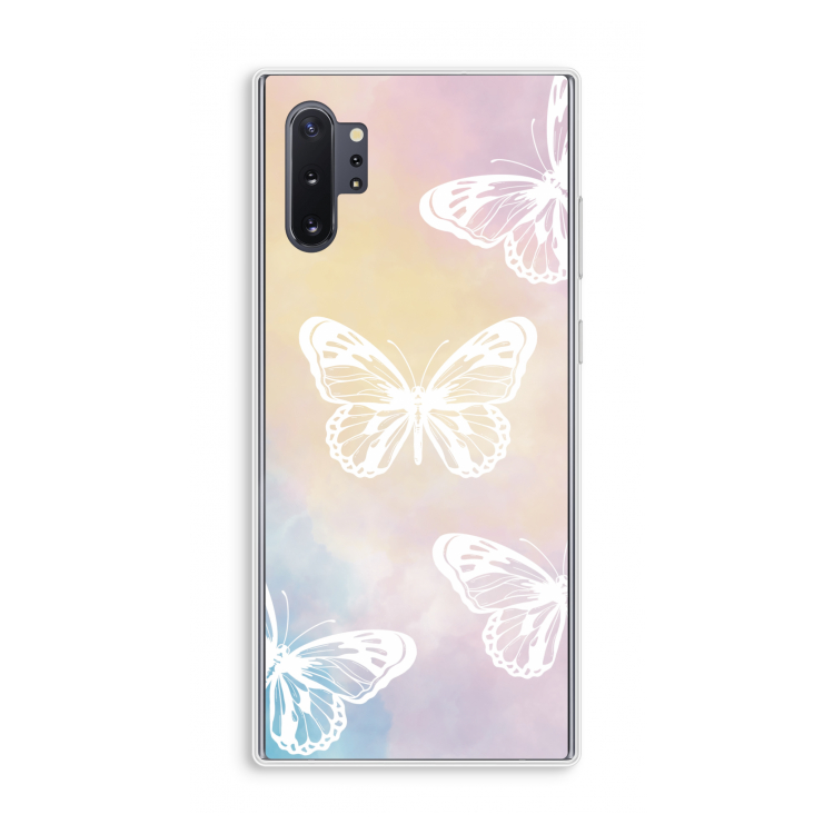 White butterfly: Samsung Galaxy Note 10 Plus Transparant Hoesje