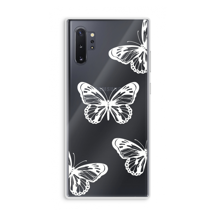 White butterfly: Samsung Galaxy Note 10 Plus Transparant Hoesje