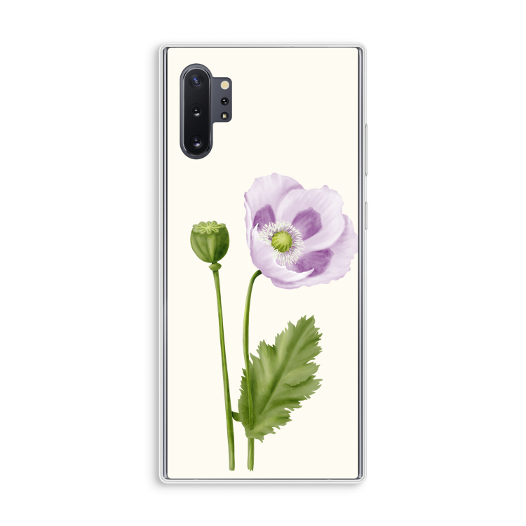 Purple poppy: Samsung Galaxy Note 10 Plus Transparant Hoesje
