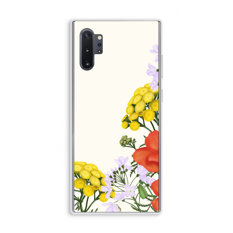 Wilde bloemen: Samsung Galaxy Note 10 Plus Transparant Hoesje