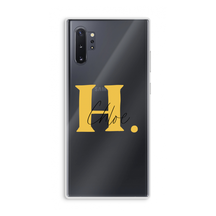 Amber Script: Samsung Galaxy Note 10 Plus Transparant Hoesje