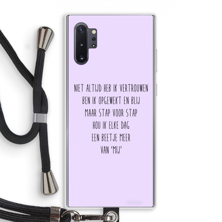 Zelfvertrouwen: Samsung Galaxy Note 10 Plus Transparant Hoesje met koord