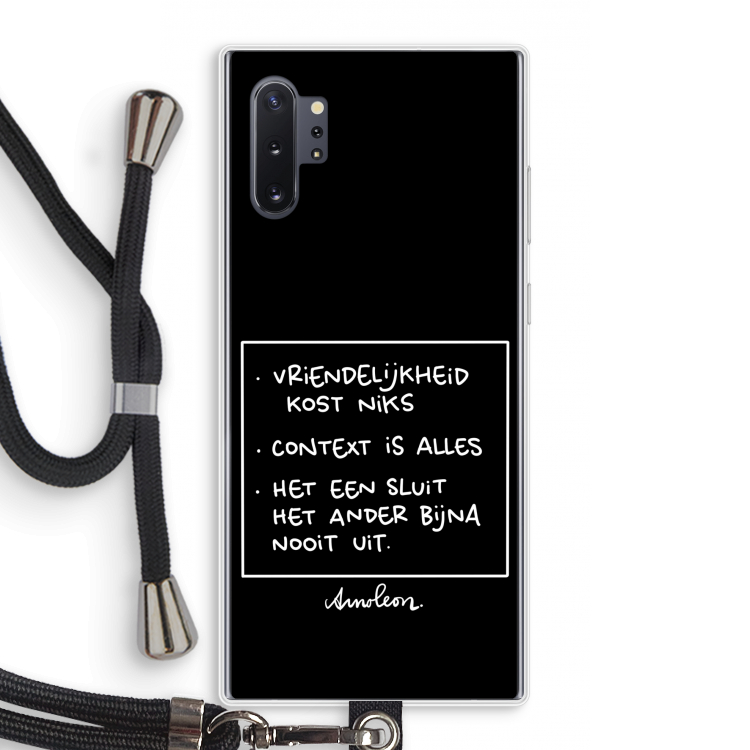 Mijn Motto's: Samsung Galaxy Note 10 Plus Transparant Hoesje met koord