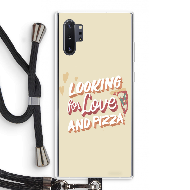 Pizza is the answer: Samsung Galaxy Note 10 Plus Transparant Hoesje met koord