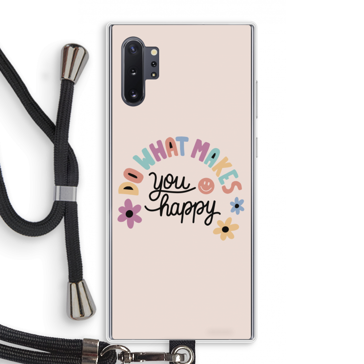 Happy days: Samsung Galaxy Note 10 Plus Transparant Hoesje met koord