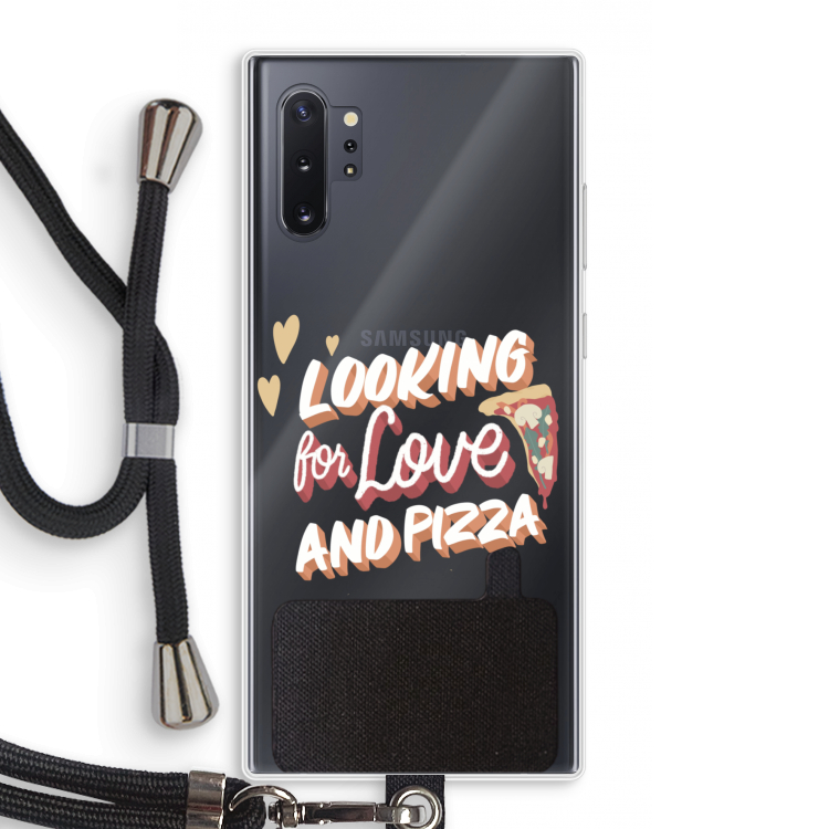 Pizza is the answer: Samsung Galaxy Note 10 Plus Transparant Hoesje met koord