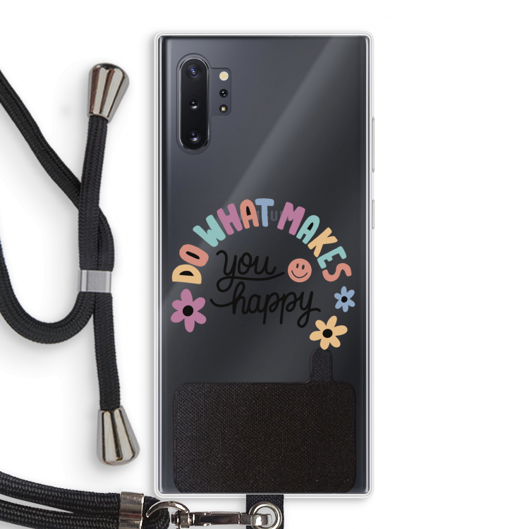 Happy days: Samsung Galaxy Note 10 Plus Transparant Hoesje met koord