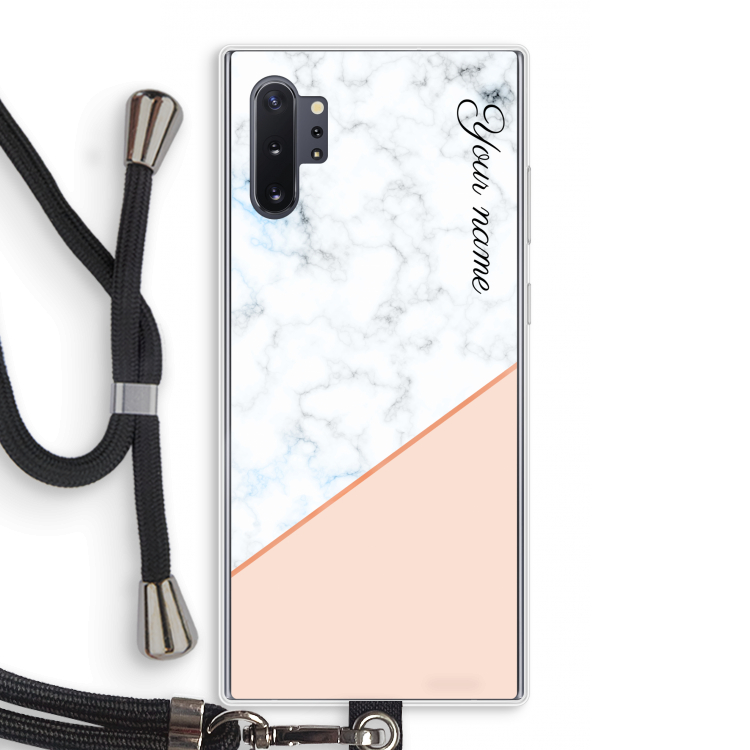 Marmer in stijl: Samsung Galaxy Note 10 Plus Transparant Hoesje met koord