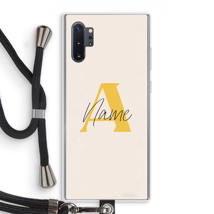 Amber Script: Samsung Galaxy Note 10 Plus Transparant Hoesje met koord