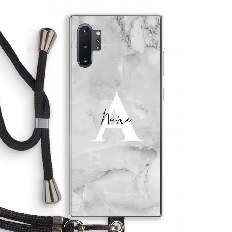 Ivory Marble: Samsung Galaxy Note 10 Plus Transparant Hoesje met koord