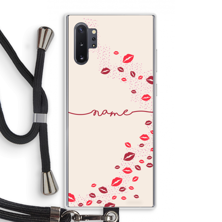 Kusjes: Samsung Galaxy Note 10 Plus Transparant Hoesje met koord