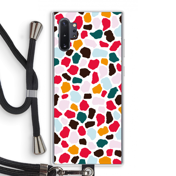 Colored Giraffe: Samsung Galaxy Note 10 Plus Transparant Hoesje met koord