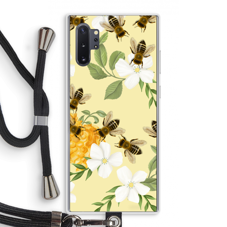 No flowers without bees: Samsung Galaxy Note 10 Plus Transparant Hoesje met koord