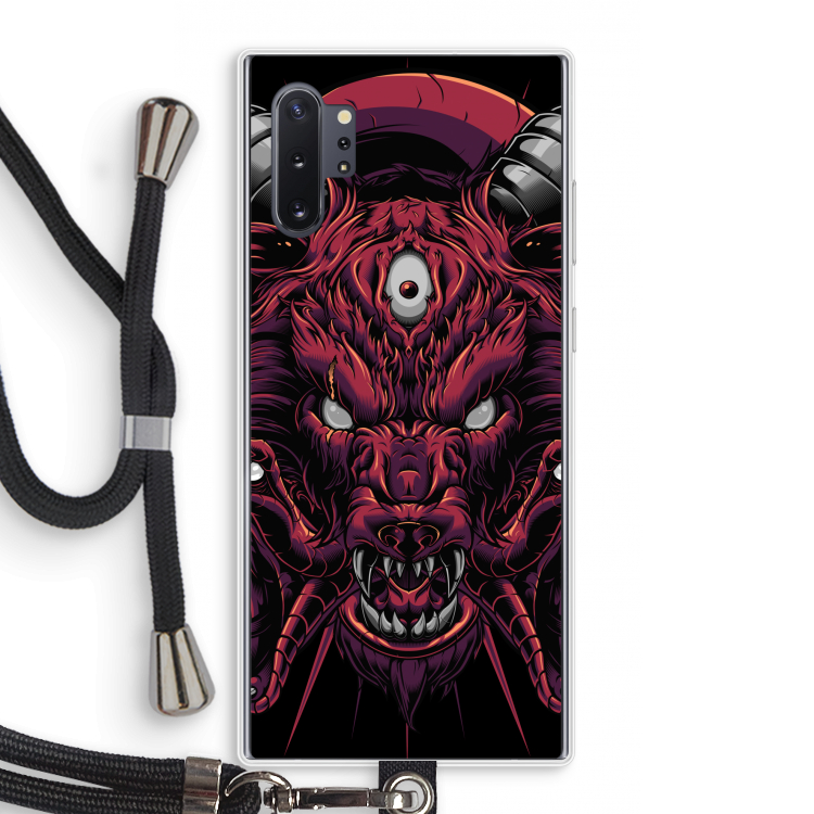 Hell Hound and Serpents: Samsung Galaxy Note 10 Plus Transparant Hoesje met koord