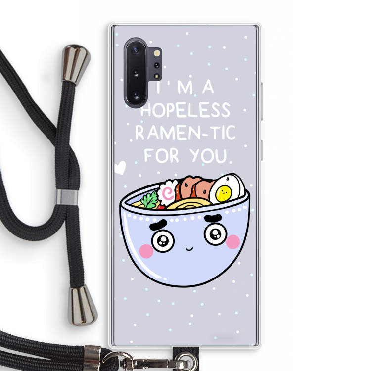 I'm A Hopeless Ramen-Tic For You: Samsung Galaxy Note 10 Plus Transparant Hoesje met koord