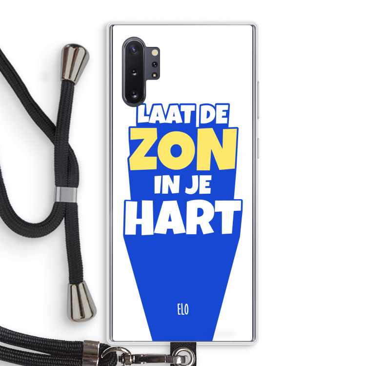 Laat de zon in je hart: Samsung Galaxy Note 10 Plus Transparant Hoesje met koord