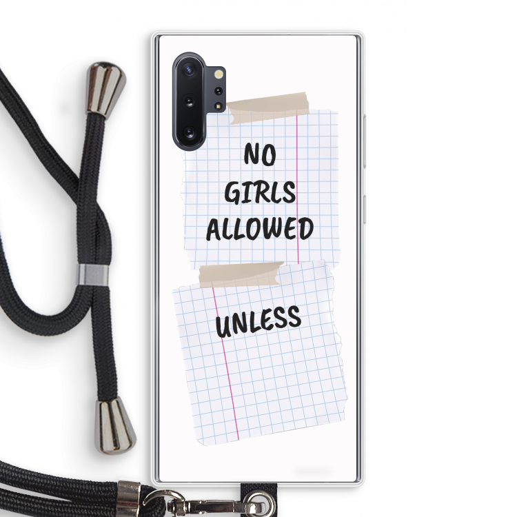 No Girls Allowed Unless: Samsung Galaxy Note 10 Plus Transparant Hoesje met koord