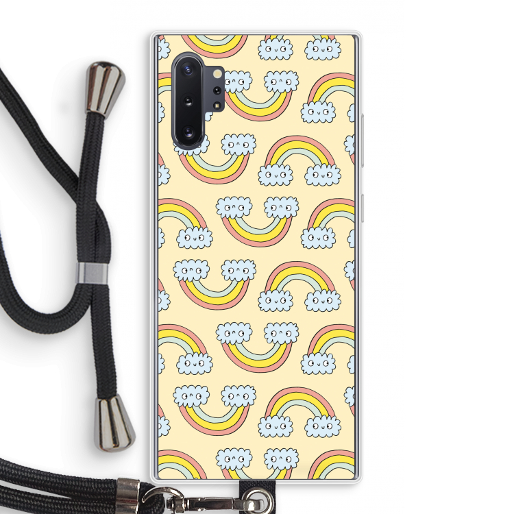 Regenboog: Samsung Galaxy Note 10 Plus Transparant Hoesje met koord