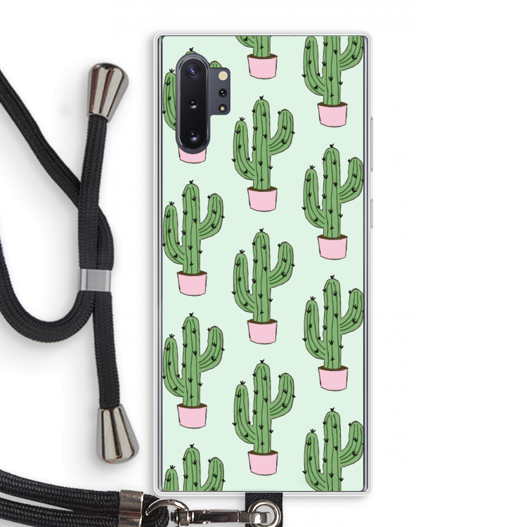 Cactus Lover: Samsung Galaxy Note 10 Plus Transparant Hoesje met koord
