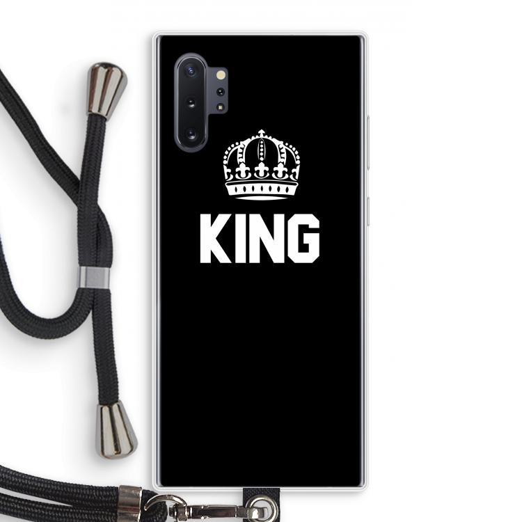 King zwart: Samsung Galaxy Note 10 Plus Transparant Hoesje met koord